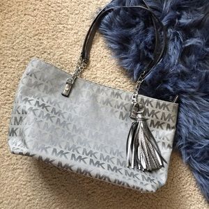 Gray Michael Kors purse
